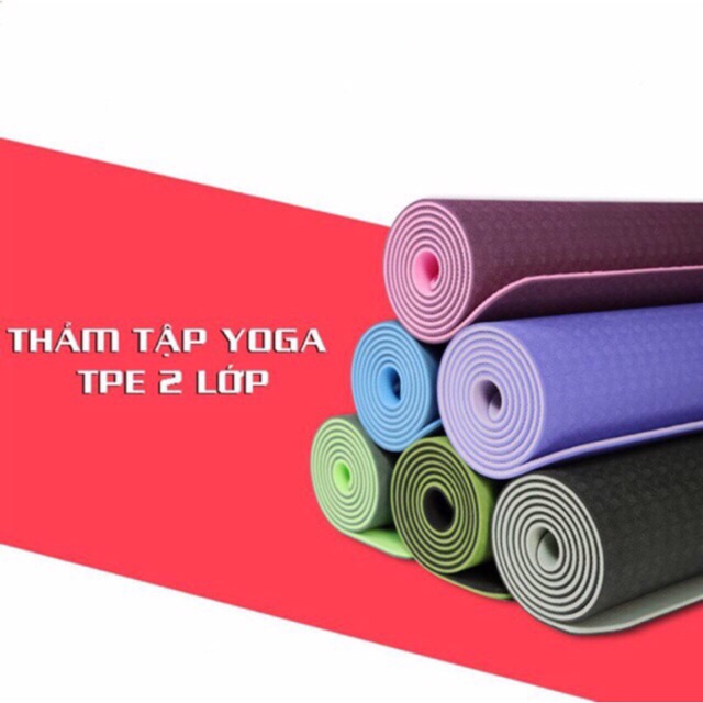 Thảm Tập Yoga TPE 6mm Siêu Bền 183x 61 x 0,6cm