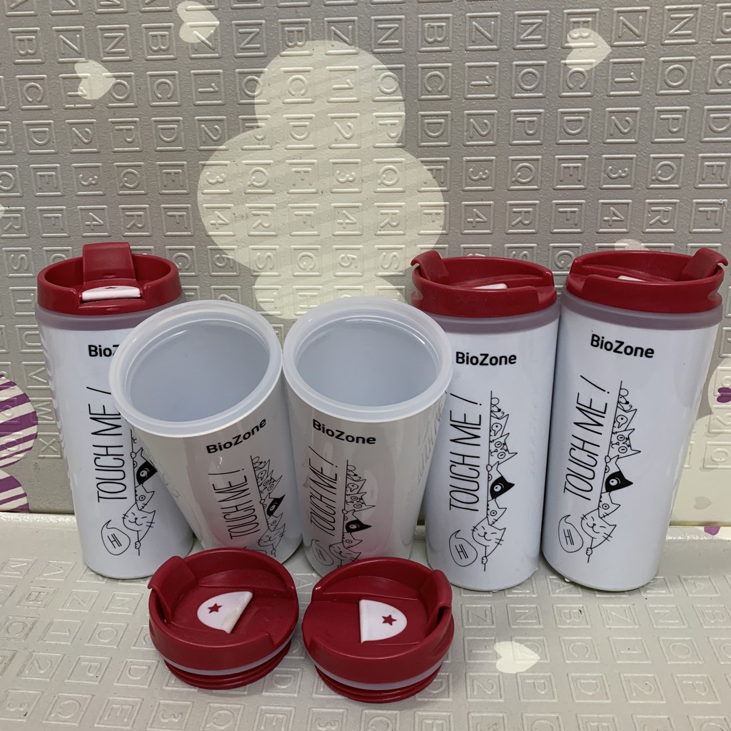 Ly cách nhiệt nhựa 500 ml Biozone SUNHOUSE NẮP MÀU ĐỎ TRẺ TRUNG- NĂNG ĐỘNG
