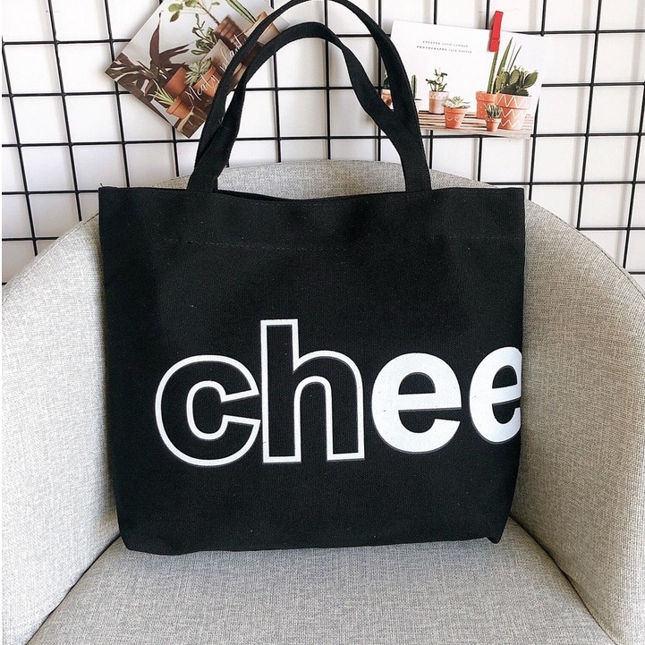 Túi tote HAZIN vải canvas ulzzang unisex đi học đi làm có khoá miệng ngăn phụ nhỏ đựng vừa khổ a4