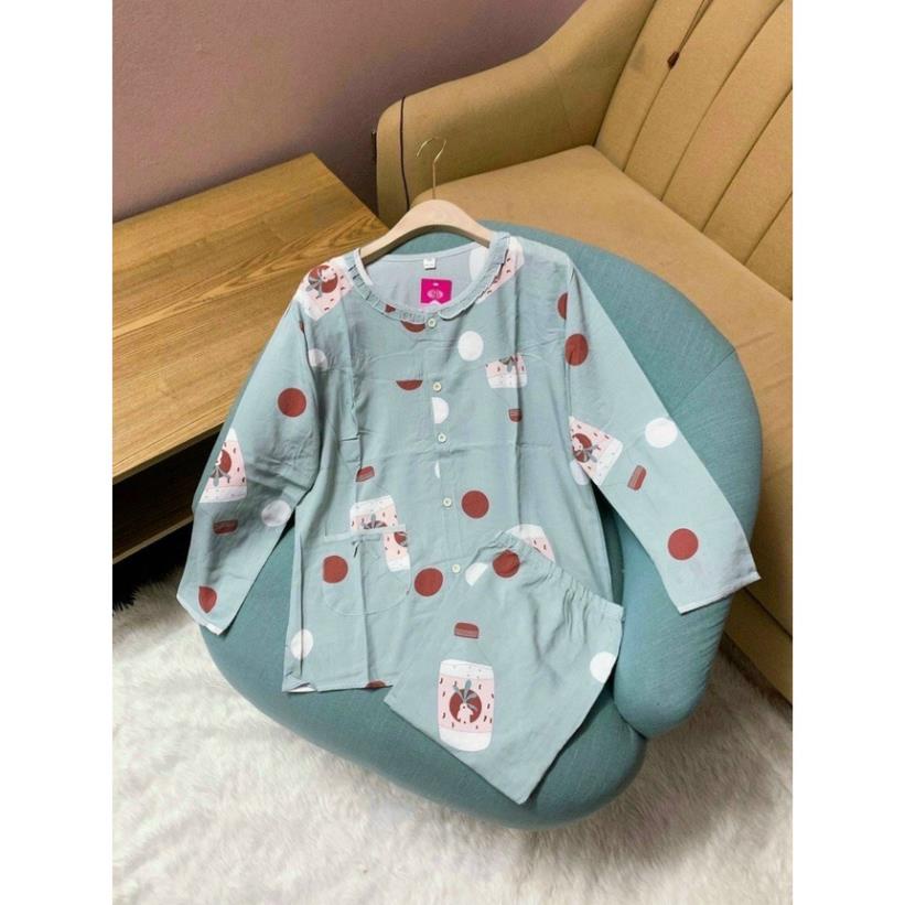 (SIZE ĐẠI )Bộ Bầu Pyjama lanh lụa có chun chỉnh bụng cho mẹ bầu và sau sinh (k có khóa ngưc)