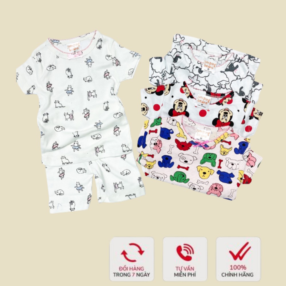 Bộ cộc tay cho bé, quần áo trẻ em cho bé gái Jumming Bean chất cotton cực đẹp Xu Xu Kids size từ 6-18kg