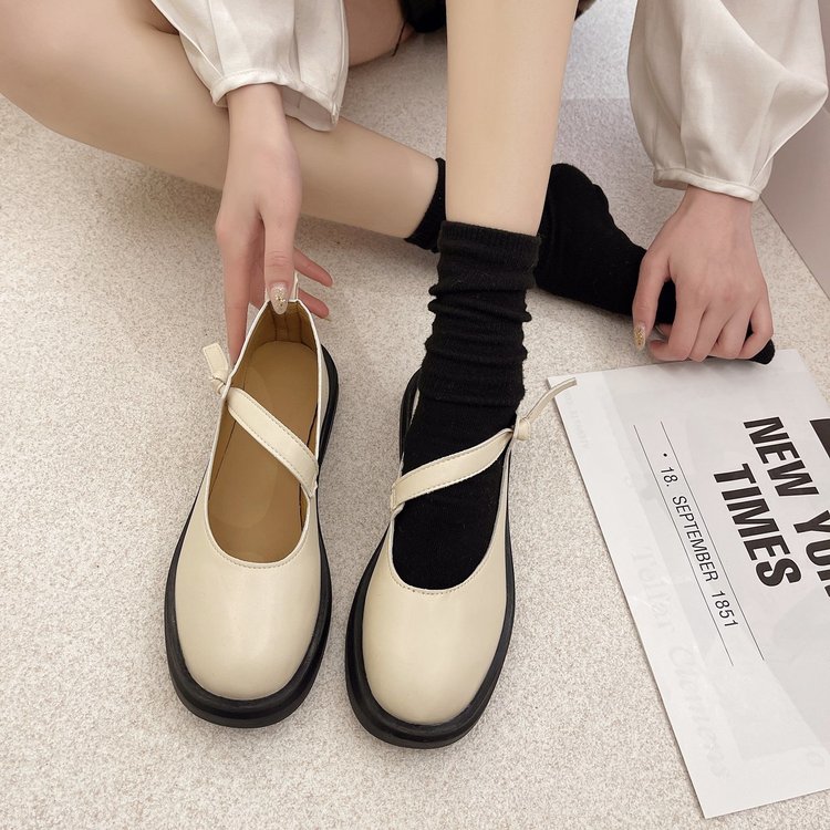 Giày Da Nữ Mũi Tròn Thời Trang Hàn Quốc | BigBuy360 - bigbuy360.vn