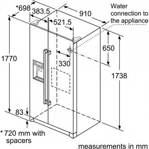 Tủ lạnh side by side BOSCH KAD90VB20 (Miễn phí giao tại HCM-ngoài tỉnh liên hệ shop)