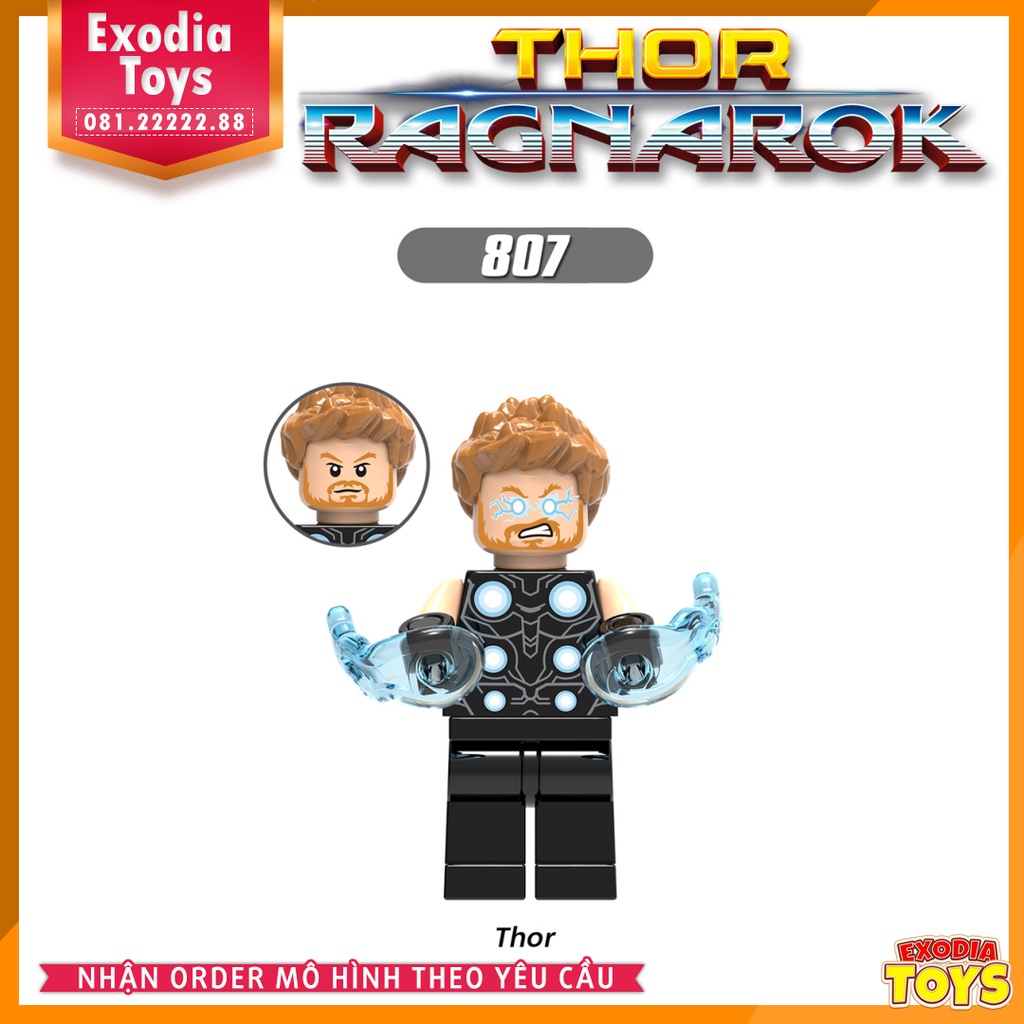 Xếp hình Minifigure Siêu Anh Hùng Marvel Thor Tận Thế Ragnarok - Đồ Chơi Lắp Ghép Sáng Tạo - XINH 0185