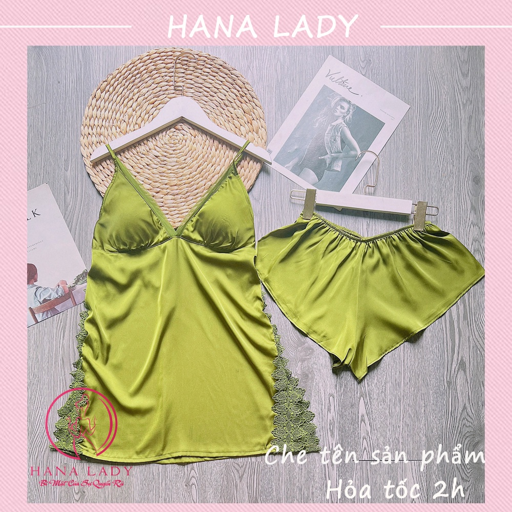 Váy ngủ lụa - Đầm ngủ 2 dây khiêu gợi mặc nhà cao cấp VN501