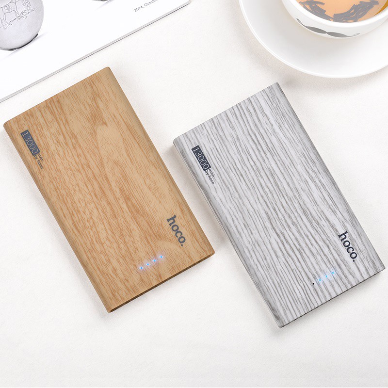 Pin sạc dự phòng Hoco B36 Wooden 13000mAh 2 cổng sạc output 2A (4 MÀU) - HÀNG CHÍNH HÃNG