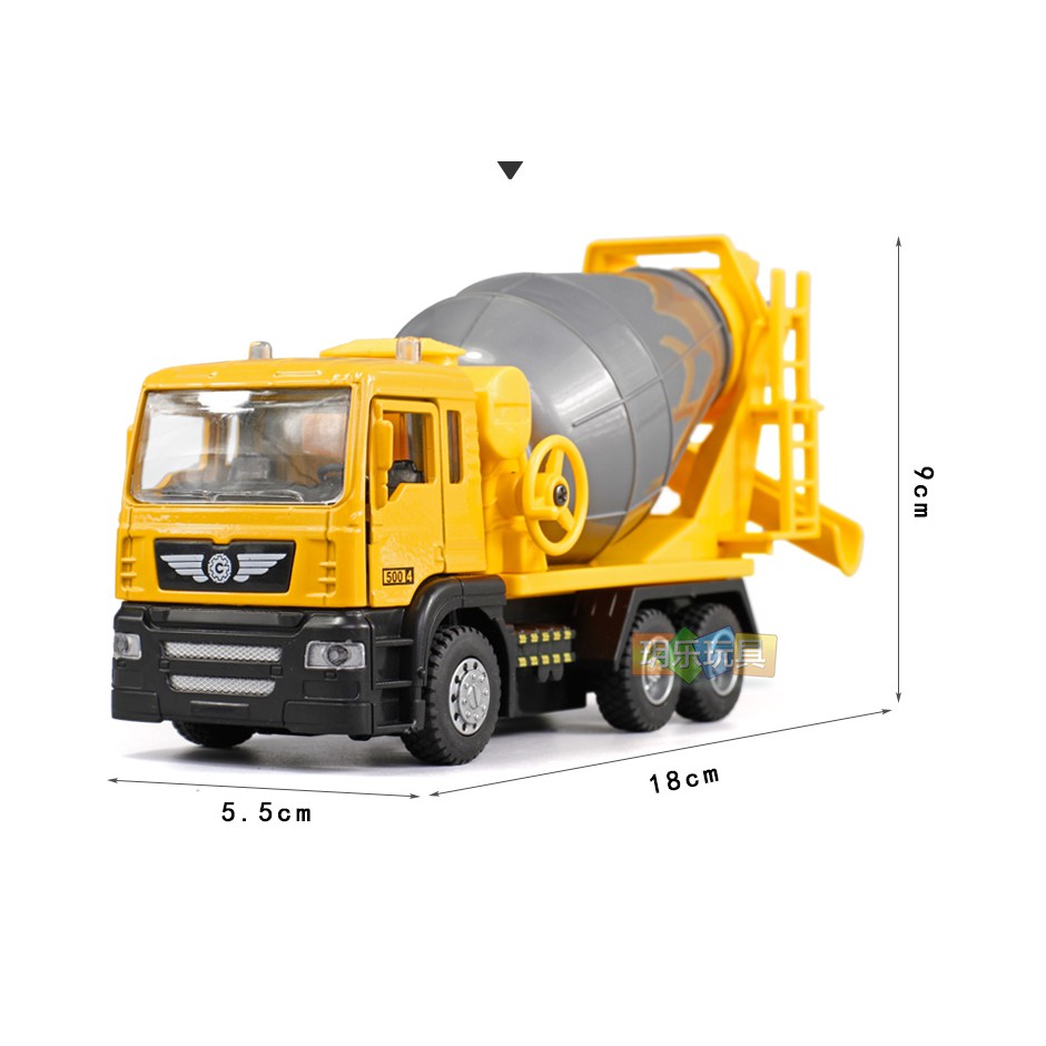 Xe bồn, chở bê tông đồ chơi trẻ em có đèn và âm thanh tỉ lệ 1:50