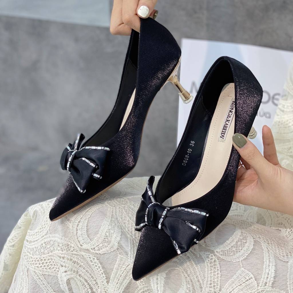 Min's Shoes - Giày Nơ Gót Nhọn Da Mềm Cao Cấp NC55