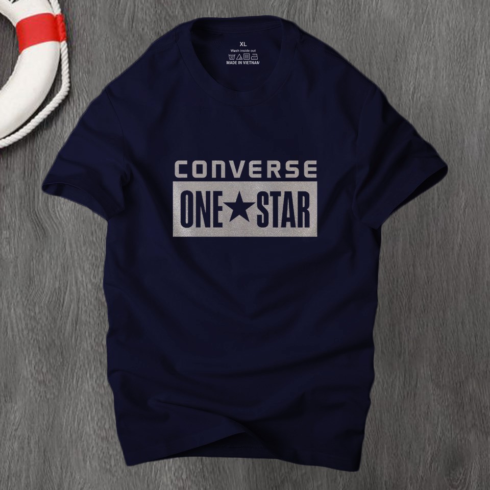 Áo thun cotton nam cổ tròn Conver thời trang cá tính, vải Cotton co giãn,dày dặn | ursport