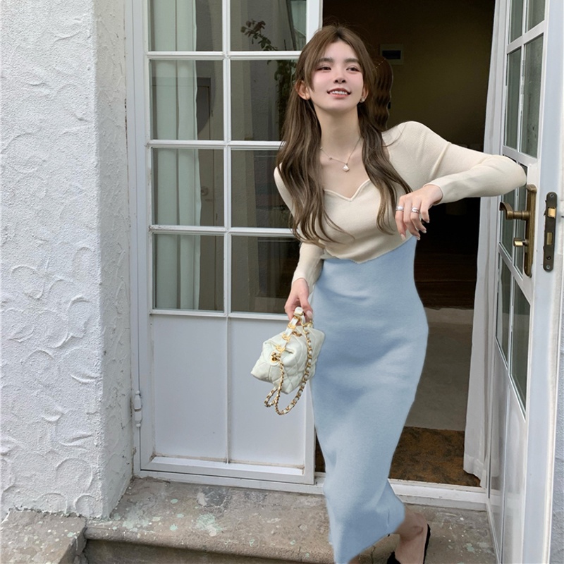 IELGY   Đầm Nhung Phối Hai Màu Phong Cách Đức Cho Nữ