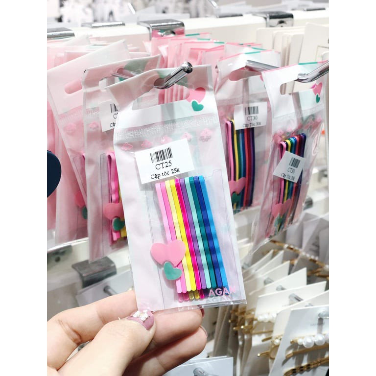 Set kẹp tóc 7 màu 8 chiếc xinh xắn