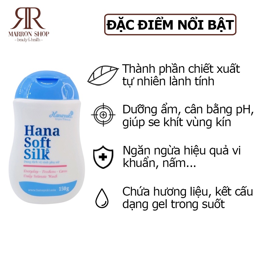 Dung dịch vệ sinh phụ nữ trầu không Hanayuki Hana Soft Silk 150g