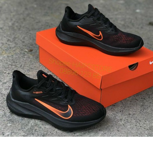 Giày Nike Zoom Winflo 7 Black/Orange (20) Nam Running [Chính Hãng - FullBox]