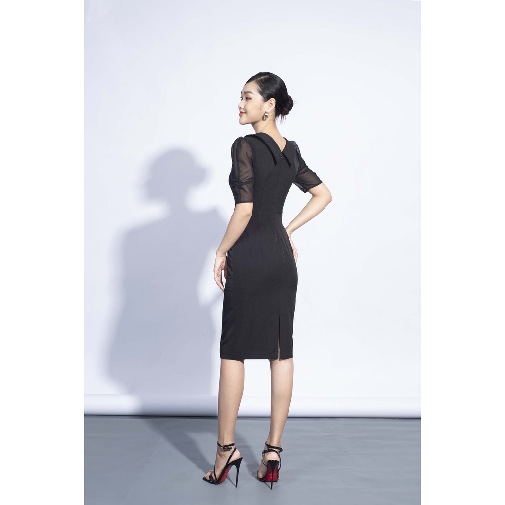 Đầm ôm bút chì, cổ sen lệch MMOutfit M-DA060421195