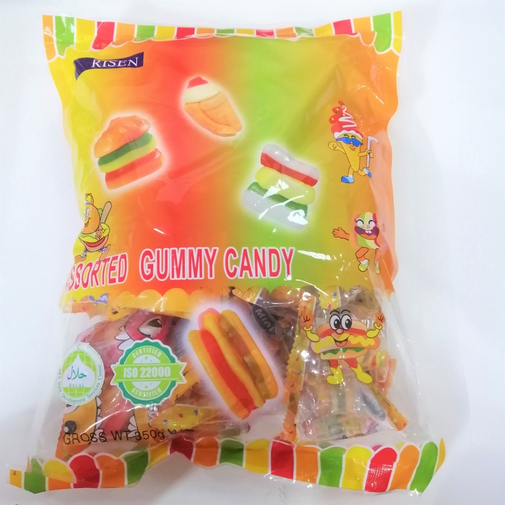 Kẹo Dẻo Hamberger Risen Assorted Gummy Candy (Gói 350g)