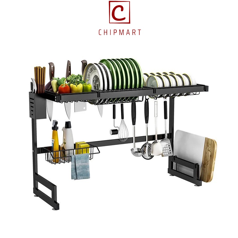 [ Rẻ nhất thị trường ] Kệ Chén Bát Trên Bồn Rửa 1 Tầng 95cm/122cm, Kệ Thép Chịu Lực KAVA