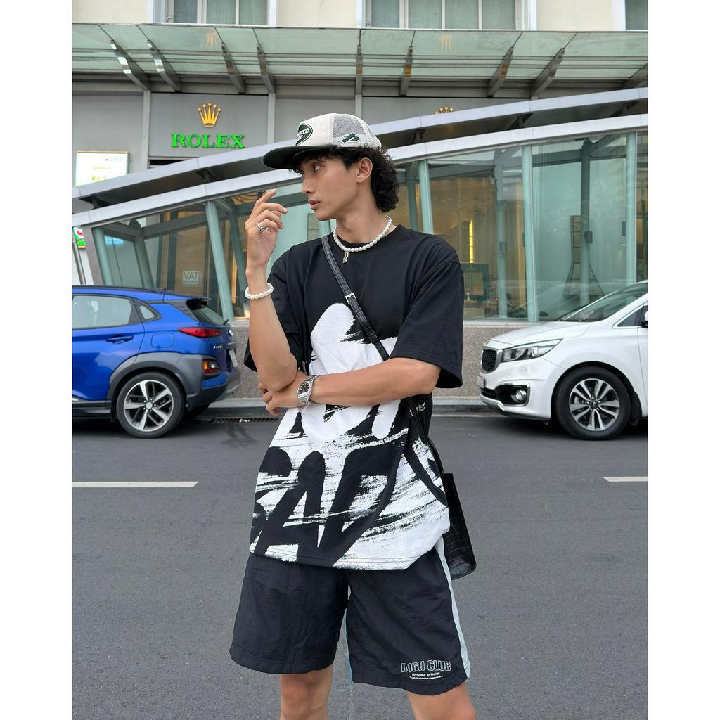Áo thun đen unisex local brand HUGU - NOT BAD - vải cotton hai chiều thoáng mát, form rộng