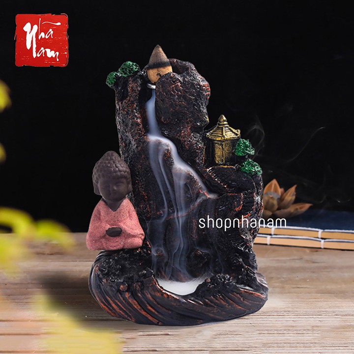 [Bán sỉ] Thác khói trầm hương để bàn tặng 3 nụ trầm sư tiểu tọa thiền bên núi mẫu tksp_46