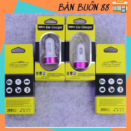 [❌HÀNG SẴN⛔]Cốc Sạc Nhanh 2 Cổng Usb Dc 2.1a Cho Xe Ô Tô 88154