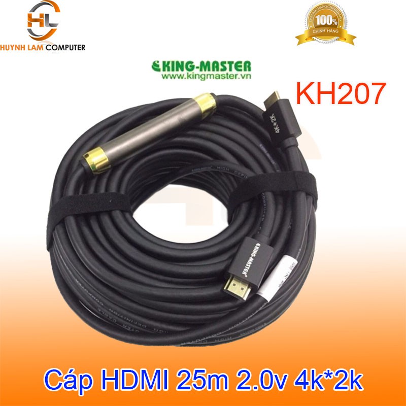 Cáp HDMI 25m KingMaster KH207 chuẩn 2.0v hỗ trợ 4K*2K - Hãng phân phối