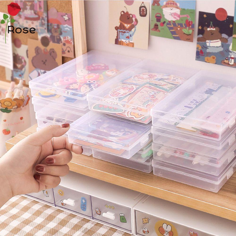 Hộp đựng bút bằng chất liệu nhựa trong suốt để bàn tiện dụng