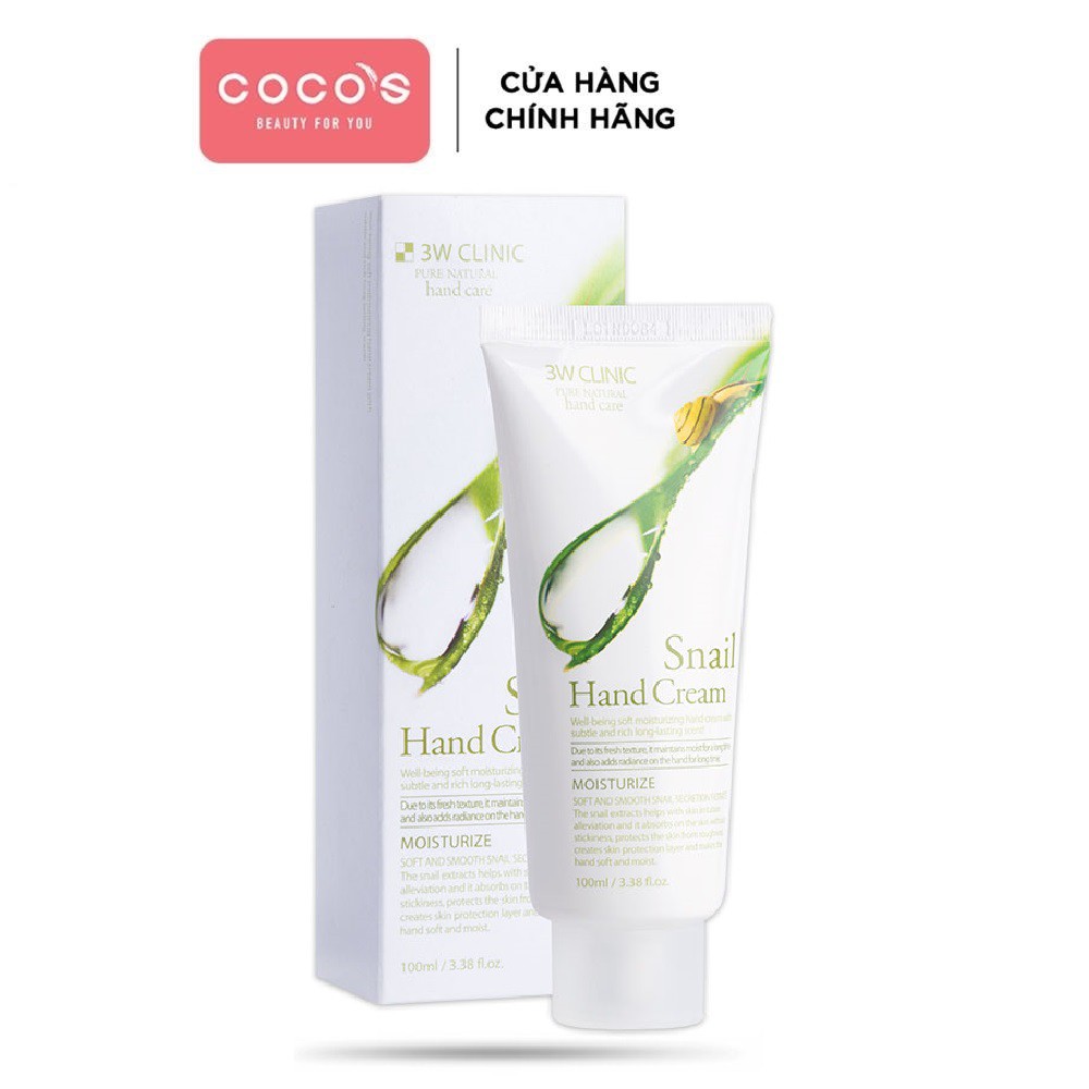 Kem Dưỡng Da Tay Chiết Xuất Ốc Sên 3W Clinic Snail Hand Cream 100ml