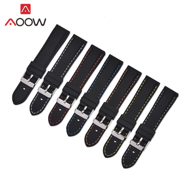 Dây Đồng Hồ Thể Thao Bằng Silicone Chống Thấm Nước 18mm 20mm 22mm 24mm Cho Gear S3 Ticwatch