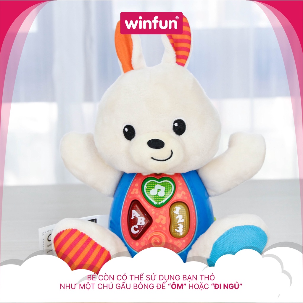 Thú bông có nhạc đồ chơi em bé kích thích phát triển não bộ cho bé từ 3 tháng tuổi, hàng chính hãng Winfun