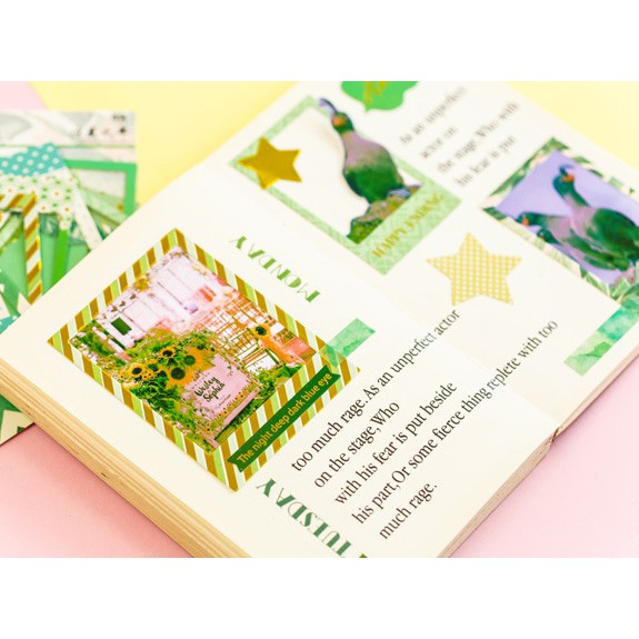 Sticker khung ảnh 15 khung ánh nhũ dán scrapbook, sổ tay