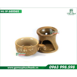 Bếp đun hâm nóng cafe men nâu gốm sứ Phúc Thành