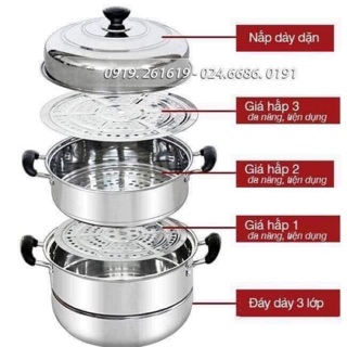Bộ nồi hấp 3 tầng sezi 28cm