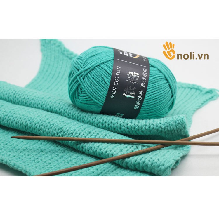 Len milk cotton 50g - len đan móc khăn, áo, thú bông, túi xách, đồ trang trí cho người mới bắt đầu (Mã 41 đến 86)