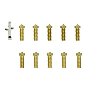 3D Printer Accessory Kit 1 Cross Wrench 10 Brass Volcano Nozzles For Printers