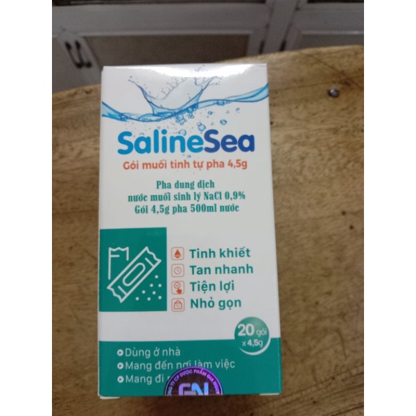 Gói muối sinh ly tự pha SalineSea cải thiện hơi thở thông mũi rửa vết thương dùng cho mọi đối tượng hộp 20 gói