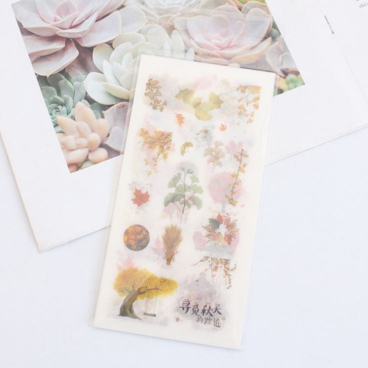 Bộ 6 Tấm Sticker Giấy Trang Trí Tình Yêu Mùa Thu 61449