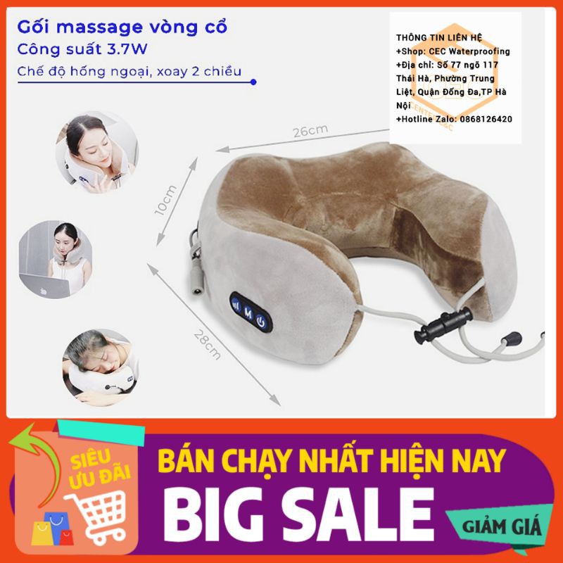 Gối Massage Vòng Cổ U 360 đa năng - Gối chữ U Mát Xa Vùng Cổ Vai Gáy - Shop CEC