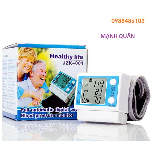 Máy Đo Huyết Áp Bắp Tay Cổ Tay Điện Tử Tự Động Cảm Ứng Cao Cấp Healthy Life JZK-001 Chính Xác