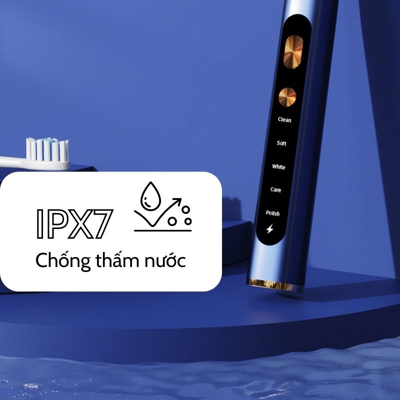 Bàn chải điện đa năng thông minh JIASHI động cơ từ tính 5 chế độ chăm sóc răng tặng kèm 4 đầu chải và cáp sạc BCD03