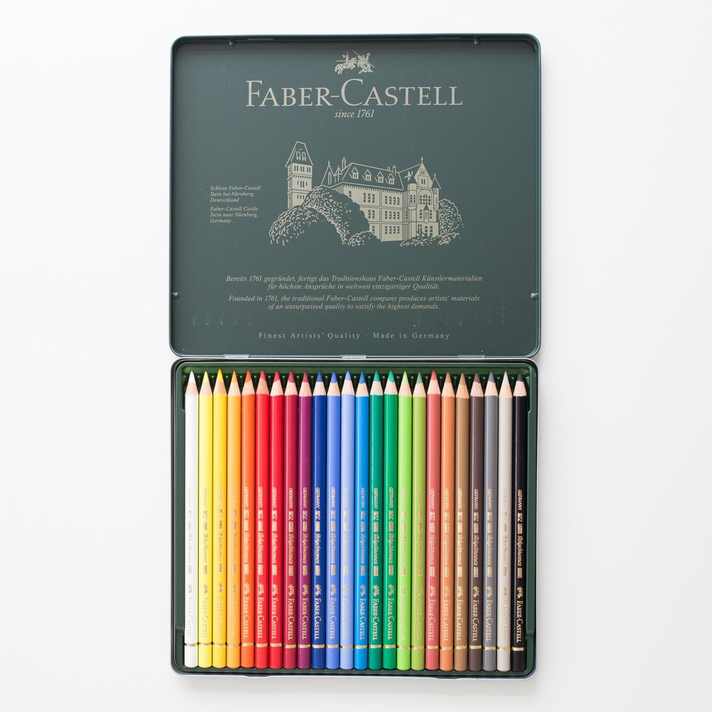 [DA ĐEN] Chì Màu PolyChromos Faber Castell 24 Màu