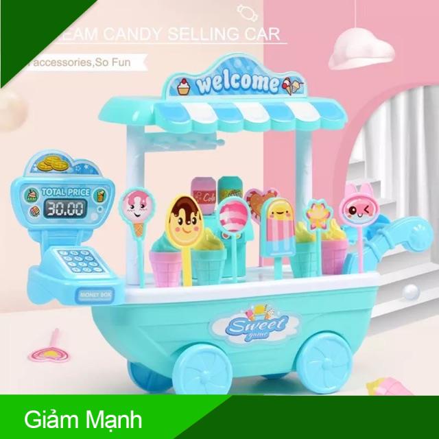 Bộ đồ chơi xe đẩy bán kem cho bé trai bé gái