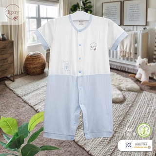 Bodysuit cộc tay cài thẳng vải sợi tre Luxry thoáng mát đáng yêu cho bé từ sơ sinh đến 12 tháng