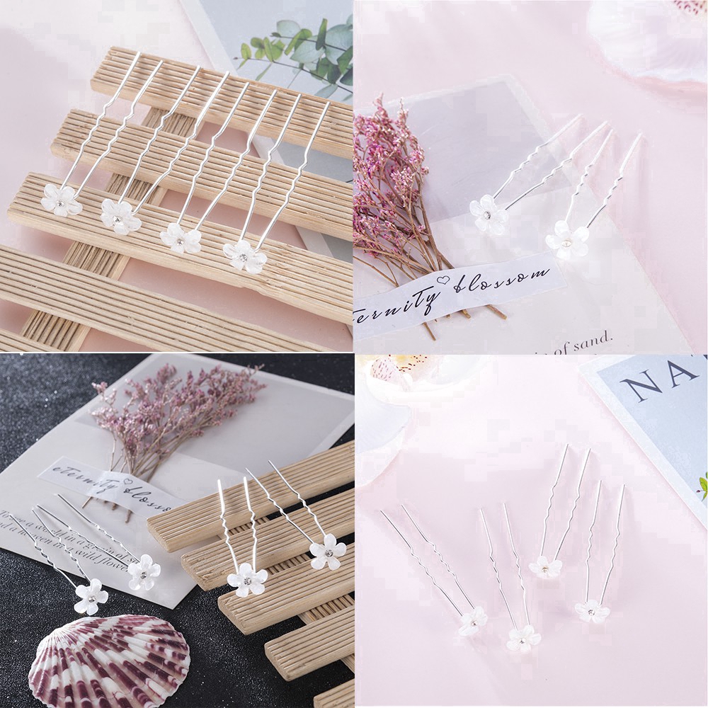 Bộ 5 cái kim trâm cài tóc hình hoa cho cô dâu