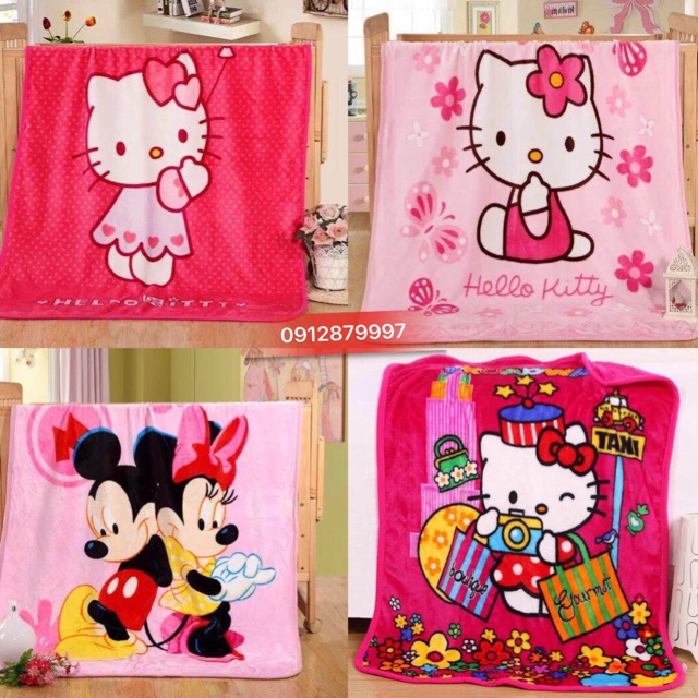 Chăn lông tuyết in hình 3D cho bé