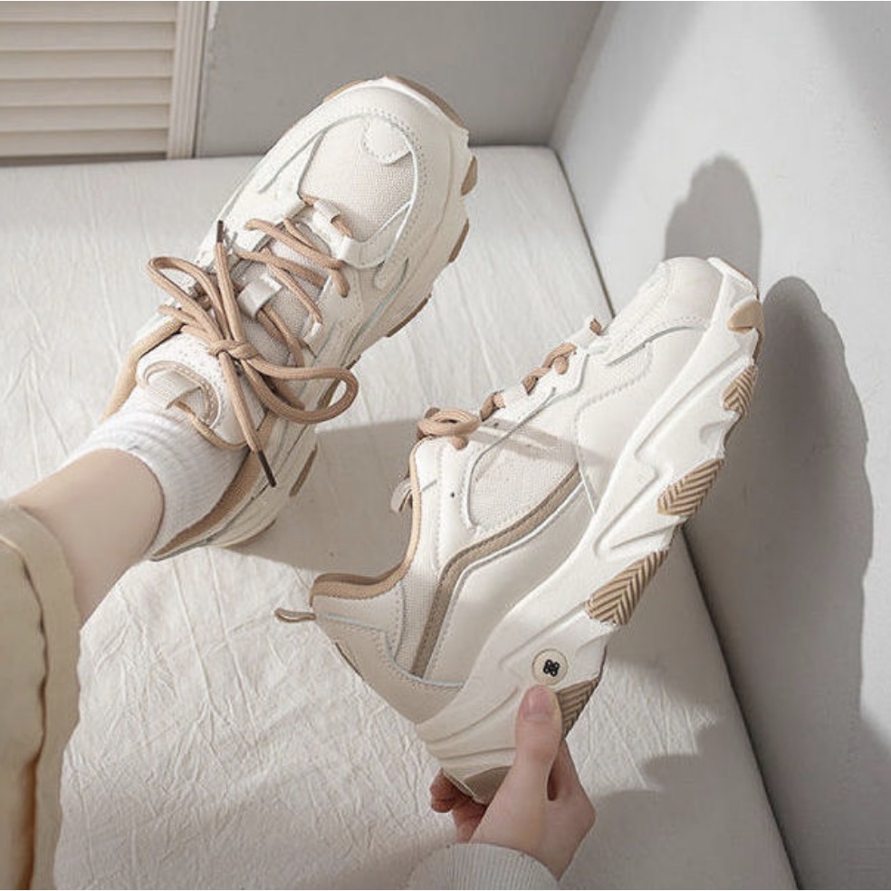 Giày thể thao snaeker nữ H08 Phản quang Xám Kiểu dáng Sport