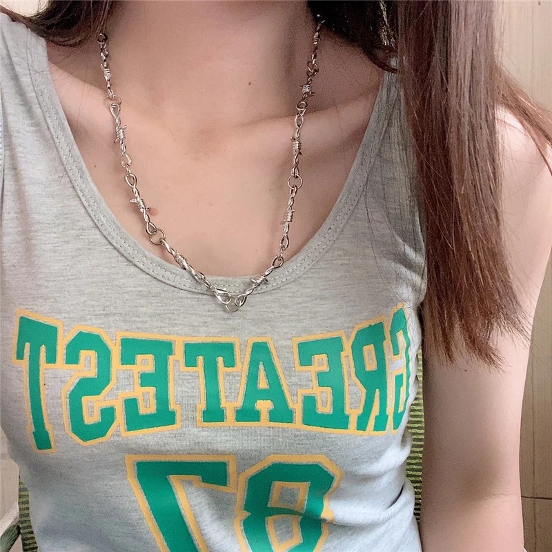 Vòng Cổ Choker Dây Gai Kim Loại Cá Tính Phong Cách Gothic Hip-hop Cho Nữ/Bé Gái