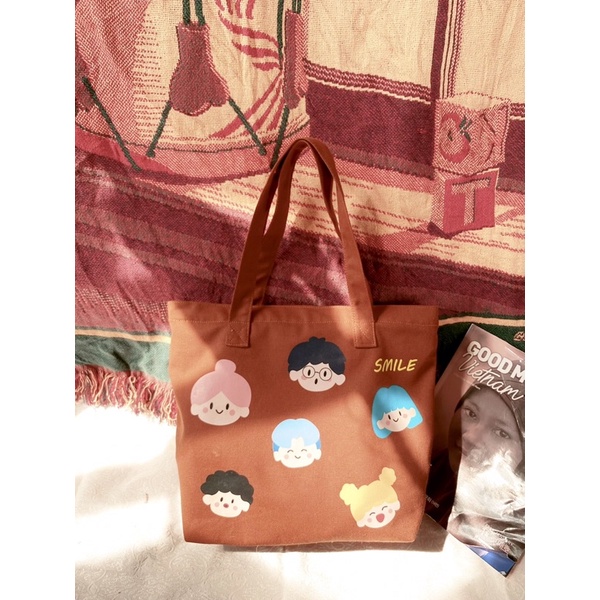 Túi tote canvas DUJOUR in hoạ tiết