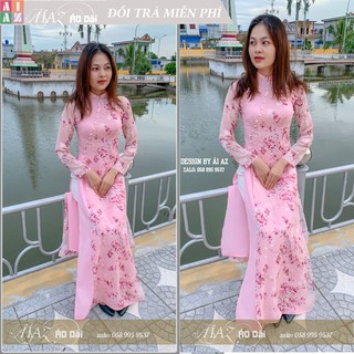 Áo Dài Nữ 4 Tà Hoa Nhí AH16T3