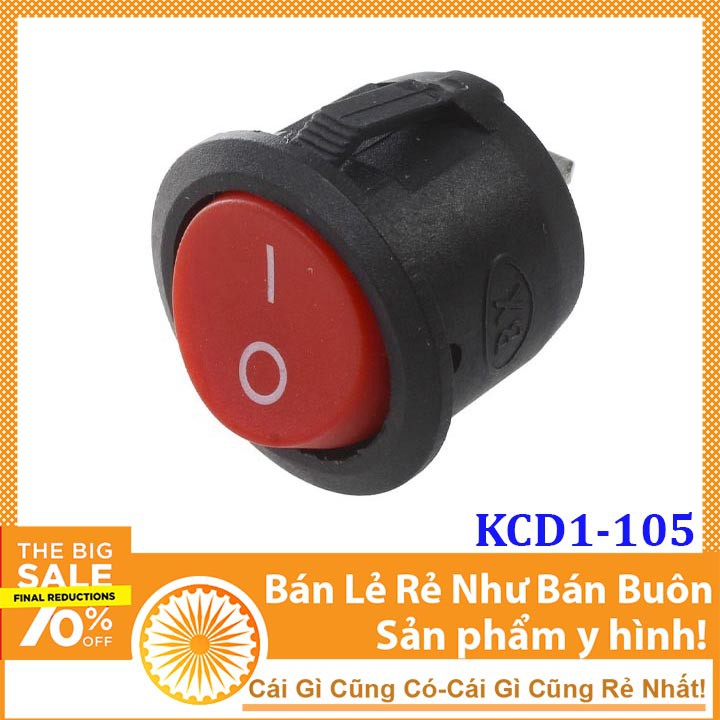 Công Tắc Bập Bênh Tròn Loại To 20mm KCD1-105 6A/250V 2 Chân 2 Chế Độ ON-OFF DHCNHN