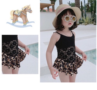 Bikini bé gái phối ren 1 mảnh