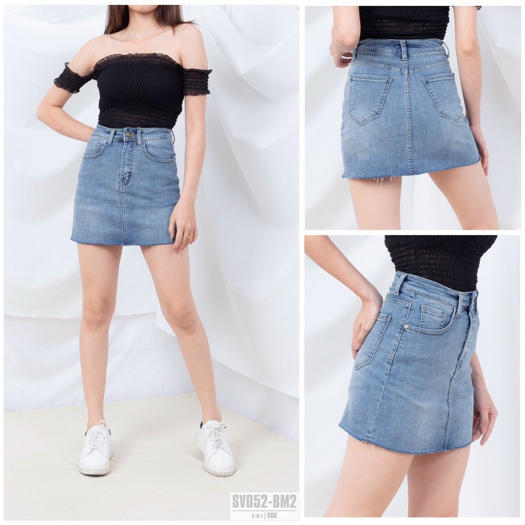 Chân Váy Jeans Co Giãn - Ngắn Có Quần CV052